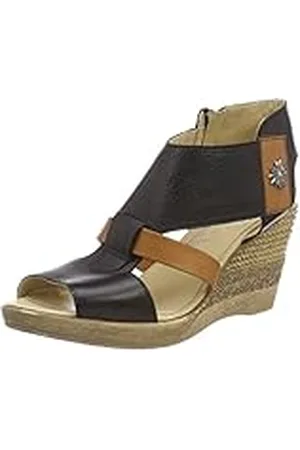 Andrea Conti Hirschkogel 3675700 - Sandalias con Punta Abierta de Cuero Mujer, Color Multicolor, Talla 35 EU