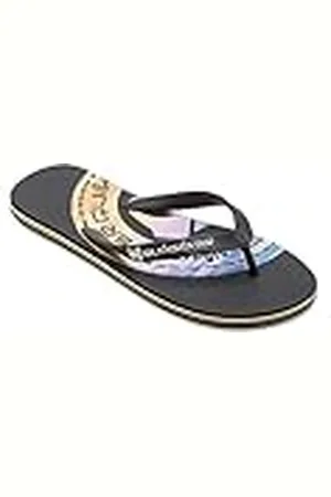 Quiksilver Molokai Art II, Sandalia Hombre, Negro, Negro y Naranja, 39 EU