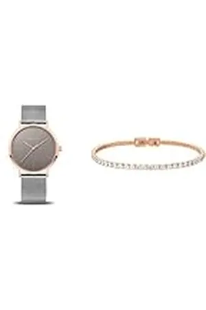 Bering Reloj con Movimiento de Cuarzo para Mujer, con Acero Inoxidable y Cristal de Zafiro 13434-XXX Pulseras para Mujer en Oro Rosa 646-37-190, Acero Inoxidable