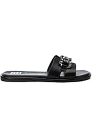 Xti Sandalias Planas Mujer Negro - Calzado Cómodo y Versátil - Moda casual - Modelo 14367903 (Talla 37)