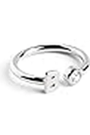 SINGULARU Anillo Personalizado Letter Spark . Ajustable. de Ley 925 con Acabado Baño de Rodio. Talla Unica. Joyas para Mujer. Letra B