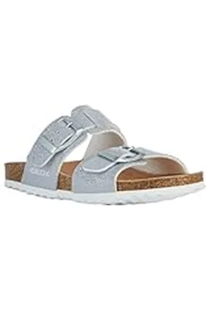 Geox J Adriel Girl E, Sandalia, Plata, 29 EU