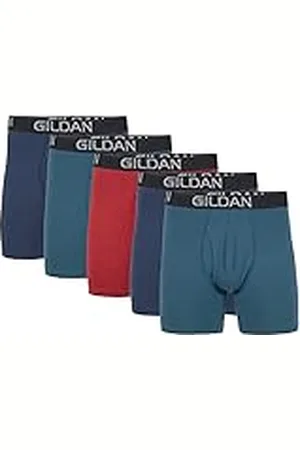 Gildan Calzoncillos Tipo bóxer elásticos de algodón, múltiple Ropa Interior de Hombres, , XL (Pack de 5)