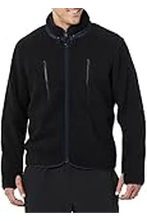 Amazon Chaqueta con Cremallera Completa y Cuello Simulado De Forro Polar Tipo Teddy con Bolsillos En El Pecho Hombre, , S