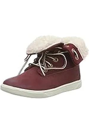 Timberland Groveton FTK_Girls Deering Fold Down - Botas acolchadas para niña, color rojo (burgundy), talla 39
