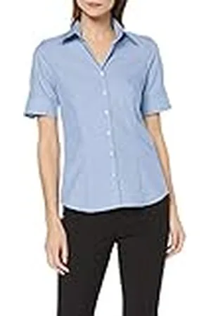 Seidensticker Hemdbluse Kurzarm Modern Fit Uni Bügelfrei Blusa Mujer, A2, 48
