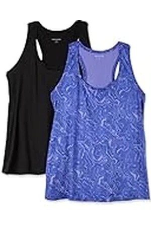 Amazon Top Deportivo Elástico de Secado Rápido y Tirantes (Hay Tallas Grandes) Mujer, Pack de 2, , L