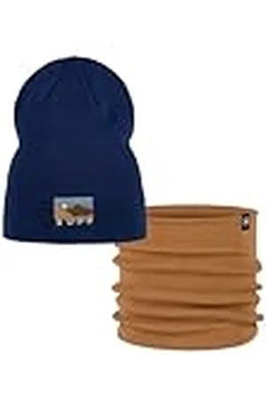 Buff ® Dúo Pack Street Knitted Gorro Lilon Long Midnight Azul y Knitted Braga de Cuello Lilon Peanut Talla única Adulto
