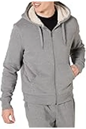 Amazon Sudadera con capucha de forro polar y cremallera completa, con forro sherpa Hombre, , S