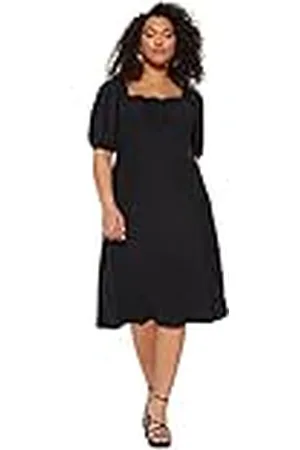 Trendyol A- Line Slim Fit Knit Plus Size Dress Vestido de Punto Acampanado para Mujer, Ajuste Relajado, Talla, , 5XL/Grande