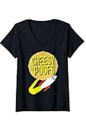 South Park Mujer Logotipo de Cheesy Poofs Pixelado Camiseta Cuello V