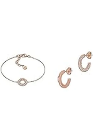 Emporio Armani Pulsera y pendientes de plata rosa para mujer