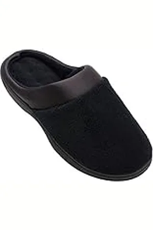 Isotoner Pantuflas acolchadas de rizo y satén para mujer con espuma viscoelástica para interiores y exteriores, cómodas sandalias planas, -, 36.5/37 EU