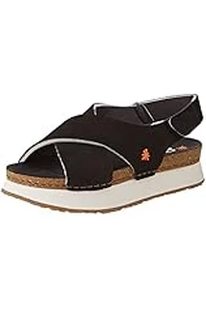 Art Mykonos, Sandalia con talón Mujer, Black, 41 EU