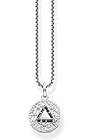 Thomas Sabo Collar Elements of Nature para hombre de de ley 925 con circonitas negras, longitud 50 cm, KE2152-051-11-L50V, 50cm, esterlina, Circonia cúbica