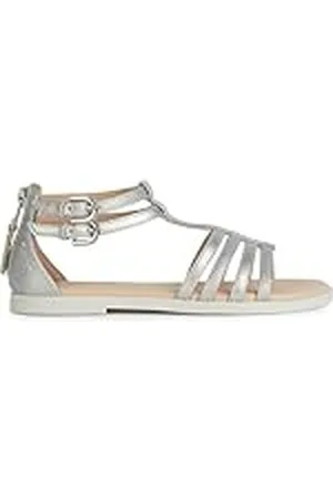 Geox J Sandal Karly Girl, Sandalia, Plata, 28 EU