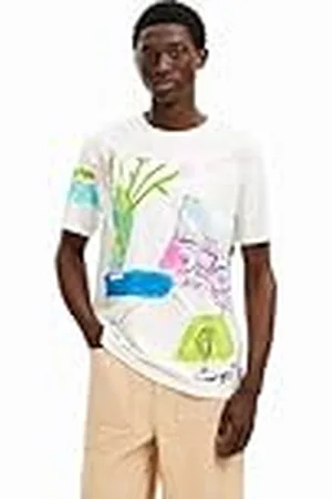 Desigual Camiseta de Manga Corta de Punto para Hombre, , L