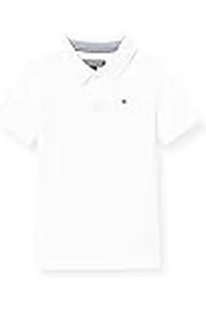 Tommy Hilfiger Niño Polo de Manga Corta de Algodón Orgánico, Blanco (Bright White), 9 Meses