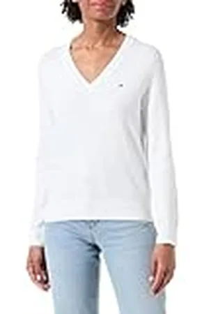 Tommy Hilfiger Jersey Mujer Co Jersey Stitch Sweater con cuello de pico, , L