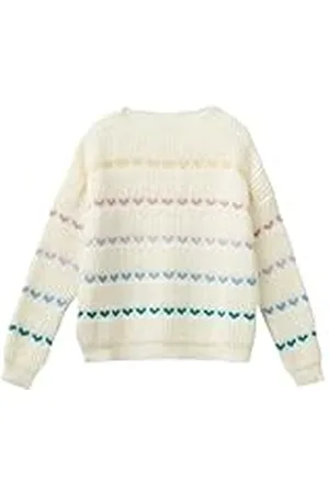 Benetton Camiseta G/C M/L 1076q106v Suéter, Color Blanco, 140 cm para Niñas