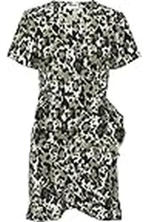 Noisy May Nmclara Bianca S/S Wrap Dress Noos Vestido, Kalamata/AOP:Leo, S para Mujer