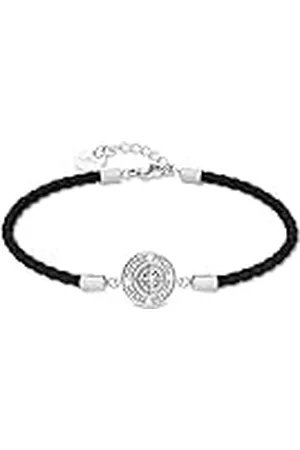 Fynch-Hatton Pulsera de cuero con parte central Northstar de acero inoxidable, 18 cm, Acero inoxidable, No es una piedra preciosa
