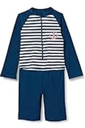 Playshoes Long Sleeve One Piece Traje De Baño, Azul (Marine Blue), 98-104 Unisex niños