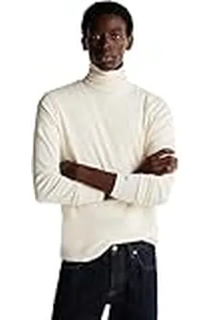 Tommy Hilfiger Jersey Hombre Roll Neck con Cuello Vuelto, Marfil (Ivory Petal), 3XL