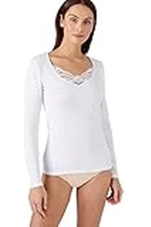 Damart Camiseta de Manga Larga con canalé de guipur Thermolactyl Ropa Interior, , Small para Mujer