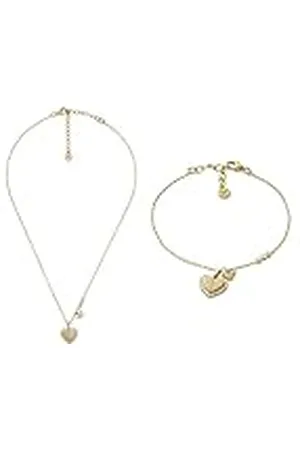 Emporio Armani Mujer Collar y Pulsera de Plata de Ley Dorado, Set