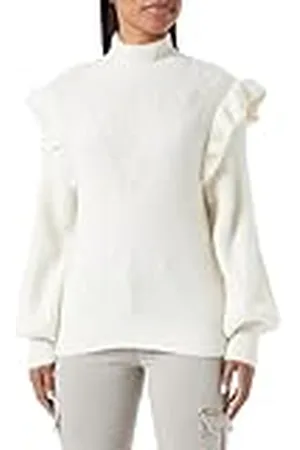 VILA Vibooba Frill Pullover/B Jersey de Punto, , S para Mujer
