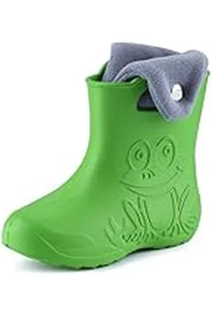 Ladeheid Botas de Agua para niños en EVA Unisexo Botas de Lluvia Forradas Zapatos Infantiles Calzado para Invierno Impermeable Rainboots LA-CA-04 (Verde/Gris, 28/29 EU)