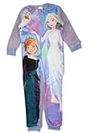Disney REINA DE NIEVES, mono, niño, niña, (2 a 8 años) mixto, niños, cremallera, 1 pieza, suave, lindo, cálido, pijama, pelele, modelo WD14085 S2-5A, VIOLET