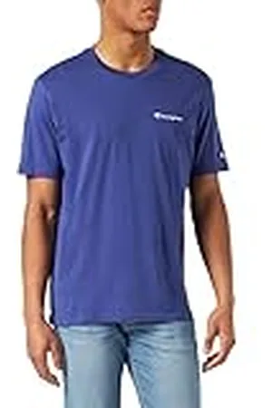 Champion American Classics Small Logo S/S, Camiseta, para Hombre, Azul Y Morado., S