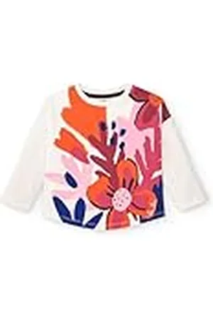 Tuc Tuc Camiseta de Felpa para niña en Color Blanco con Estampado Floral Vibrante colección Super Natural (Talla 5 años)