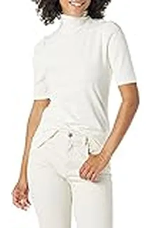 Amazon Jersey en Modal de Algodón de Cuello y Manga Abullonada Drapeada Mujer, , M