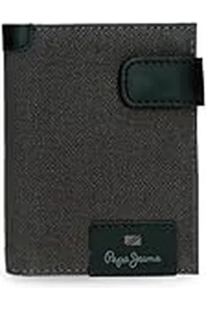 Pepe Jeans Hilltop Cartera Vertical con Tarjetero y Cierre de Click Gris 8,5x10,5x1 cms Piel by Joumma Bags