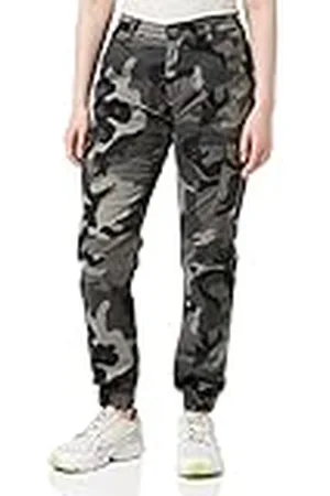 Urban classics Ladies High Waist Cargo Pants Pantalones, , 12 (Size: 28) para Mujer
