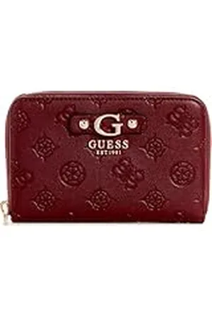 Guess Gerty - Cartera Mediana con Cremallera Alrededor para Mujer, Color clarete, Talla única