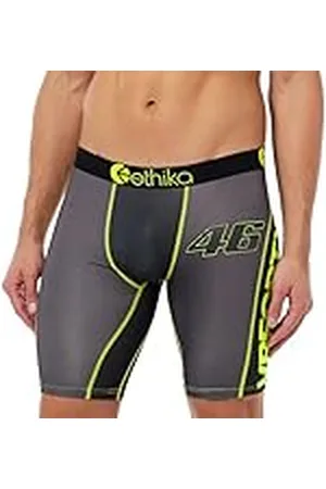 Ethika Underwear VR Forty Six Gray/Yellow M Bóxer, Amarillo/Gris, Estándar para Hombre