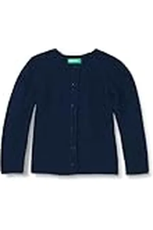 Benetton Camiseta Coreana M/L 1076g5006, Suéter cárdigan Niñas, Azul (Blu Notte 252), 82