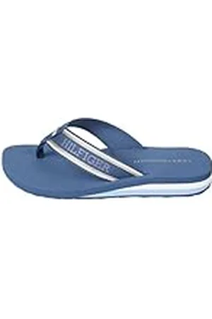 Tommy Hilfiger Chanclas Mujer Beach Sandal con cuña, Azul (Fossil Blue), 38