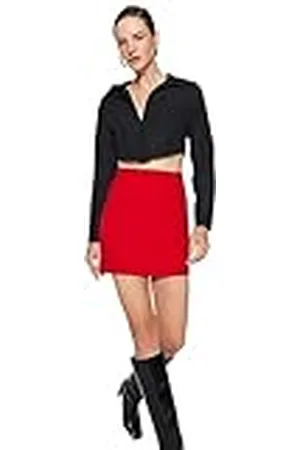 Trendyol Damen Gerade Mini Stift Schlank Rock Falda, , M Mujeres