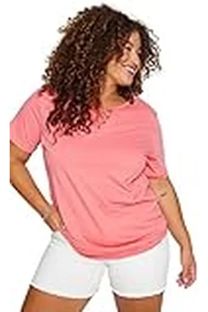 Trendyol Camiseta básica de Punto con Cuello Redondo para Mujer, Ajuste Regular, Talla Grande Camisa, , 5XL