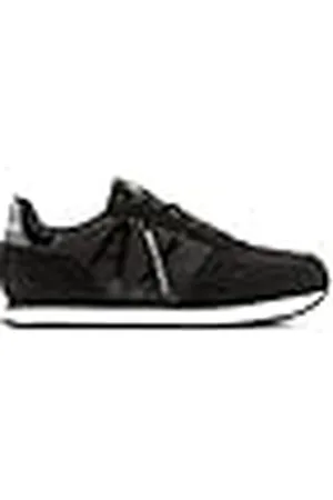 Armani Exchange Glossy Black Logo, Microfiber Suede Inserts, Zapatillas Mujer, 36.5 EU