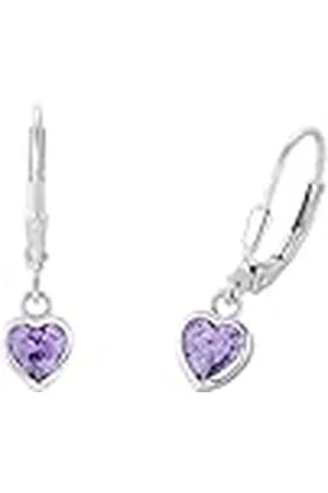 Prinzessin Lillifee Pendientes de ley 925 joyería infantil para las orejas, con circonita sintética, 2,1 cm, , corazón, viene en caja de regalo de joyería, 2036430