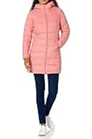Amazon Abrigo Acolchado de Corte Recto con Capucha, Ligero y Resistente a la Lluvia (Disponible en Tallas Grandes) Mujer, , XXL