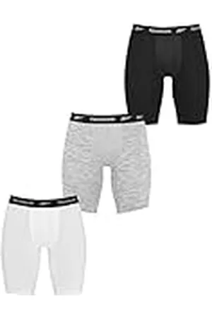 Reebok Hombres Bóxers Deportivos Negro/Blanco/Gris Paquete de 3 Medio