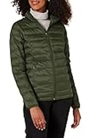 Amazon Chaqueta Acolchada Ligera de Manga Larga, Plegable, Resistente a la Lluvia (Disponible en Tallas Grandes) Mujer, , S