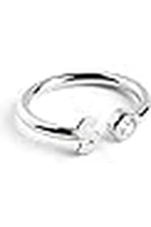 SINGULARU Anillo Personalizado Letter Spark . Ajustable. de Ley 925 con Acabado Baño de Rodio. Talla Unica. Joyas para Mujer. Letra S